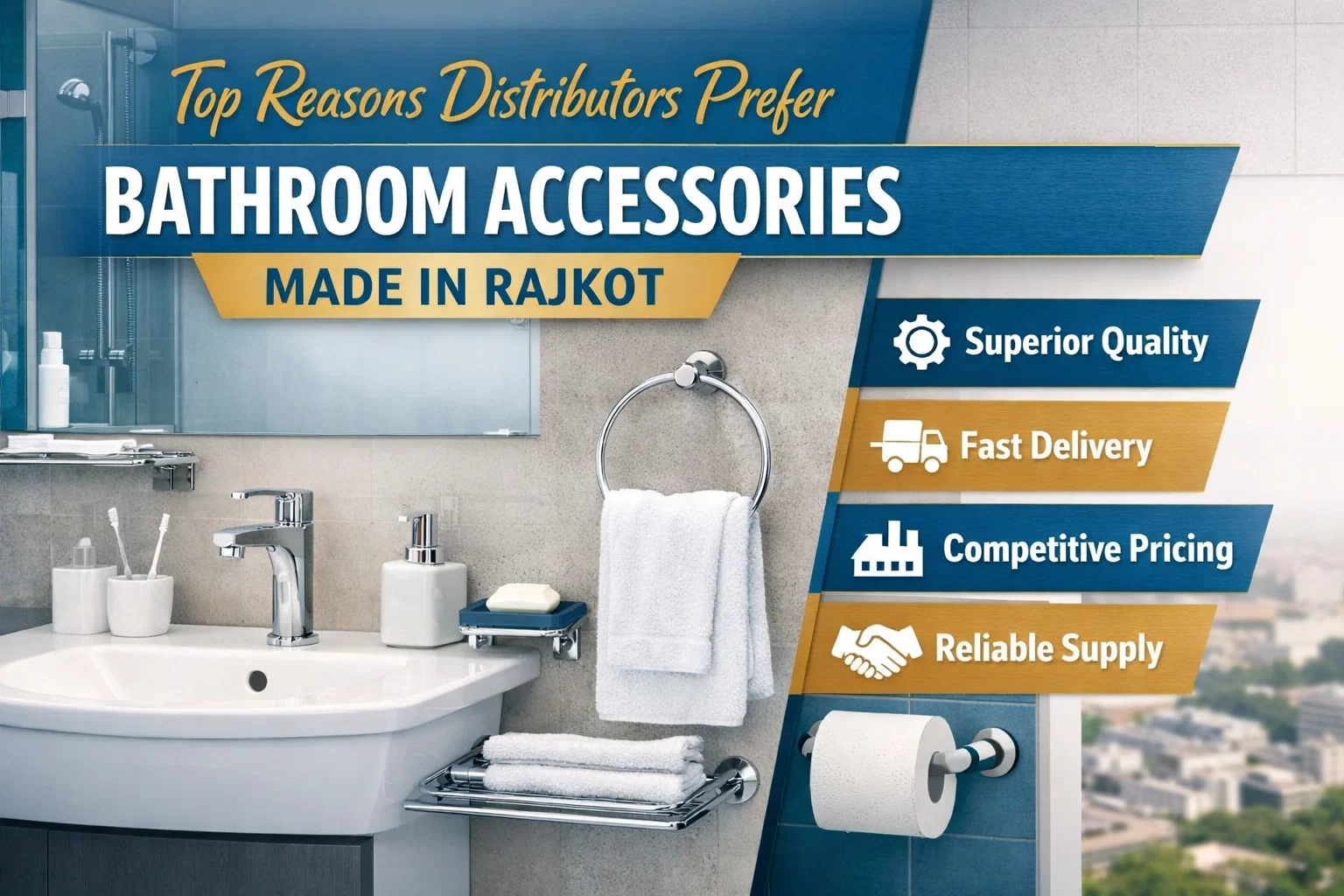 Top Reasons Distributors Prefer Bathroom Accessories Made in Rajkot