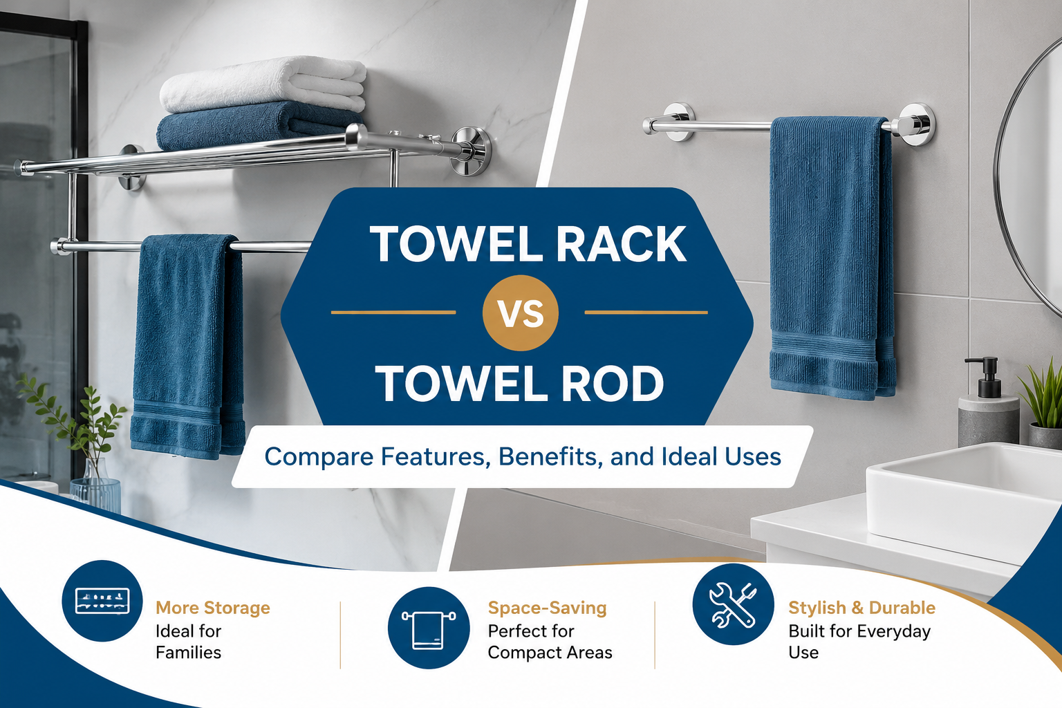 Towel Rack vs Towel Rod: Compare Features, Benefits, and Ideal Uses
