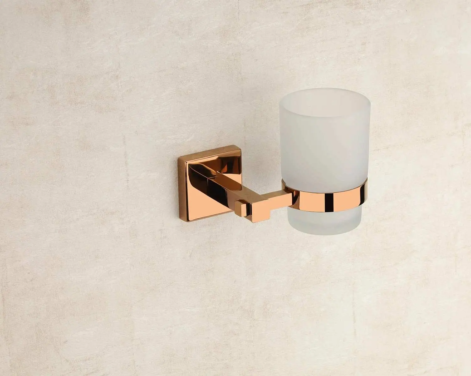 Rosegold Glass Toothbrush Holder