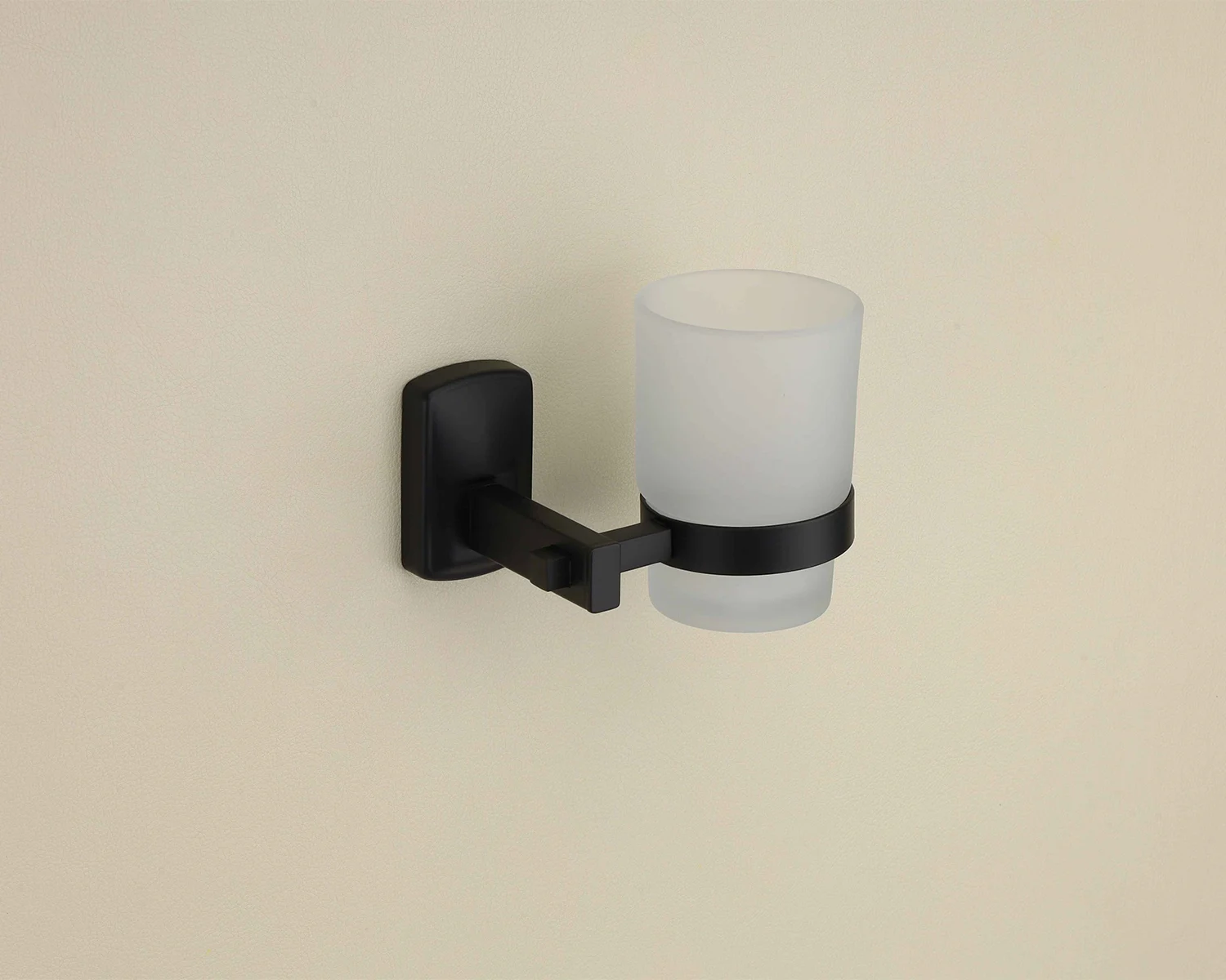 ARIES Black Matt Glass Toothbrush Holder