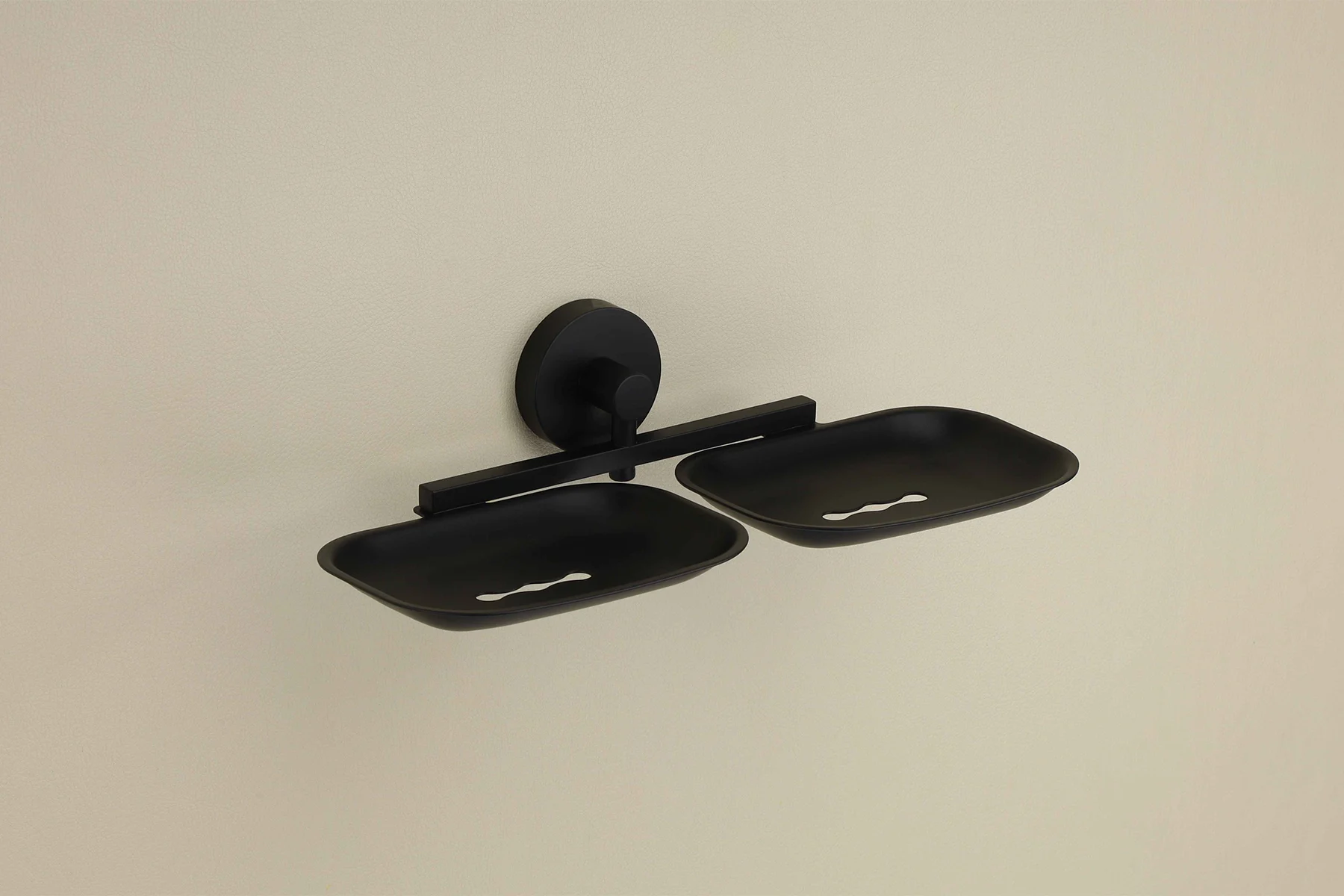 FUSION Black Matt Double Soap Dish