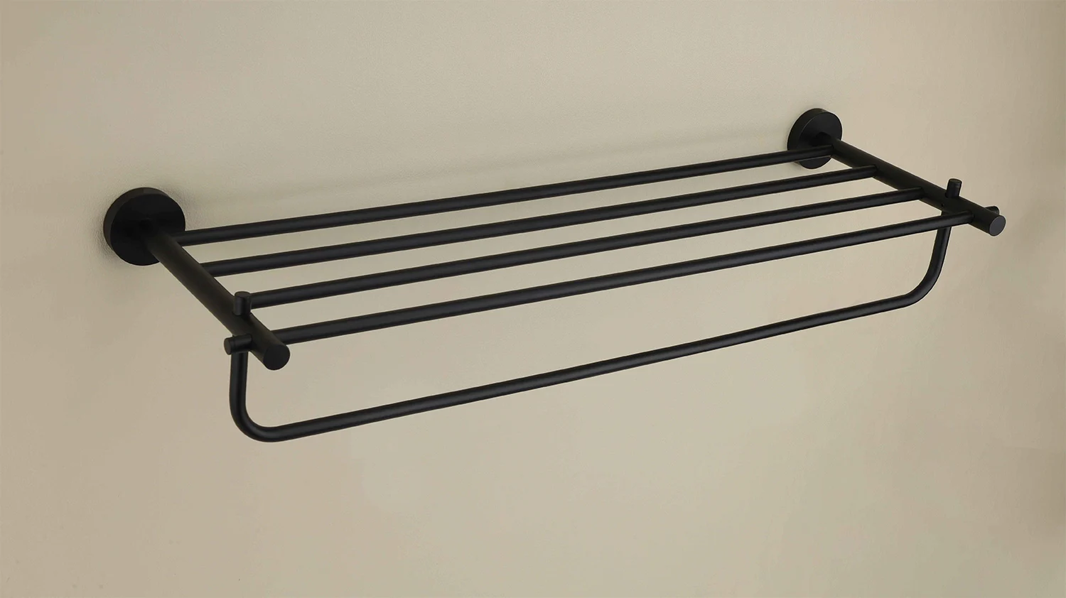 FUSION Black Matt Towel Rack