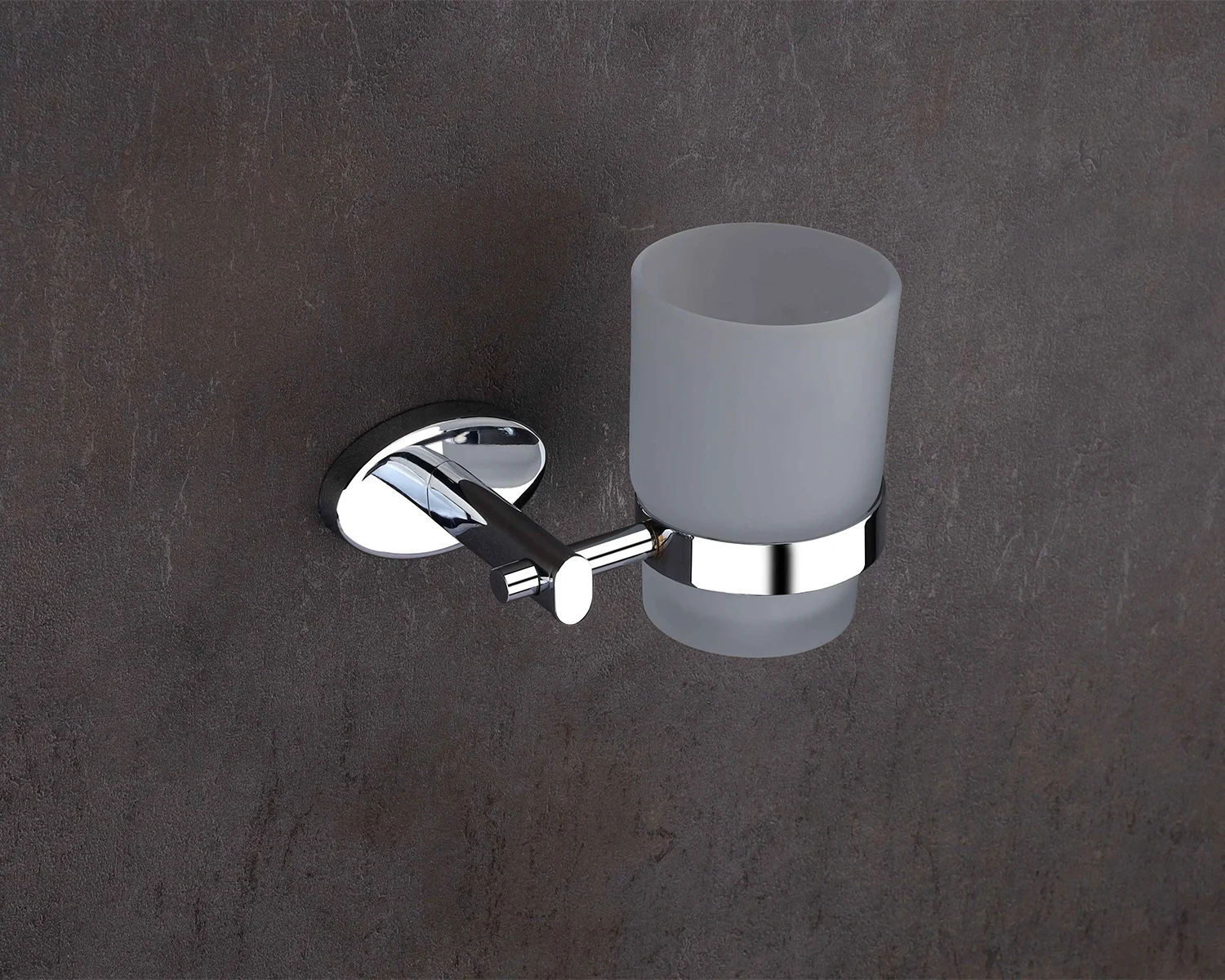 ELITE Chrome Glass Toothbrush Holder