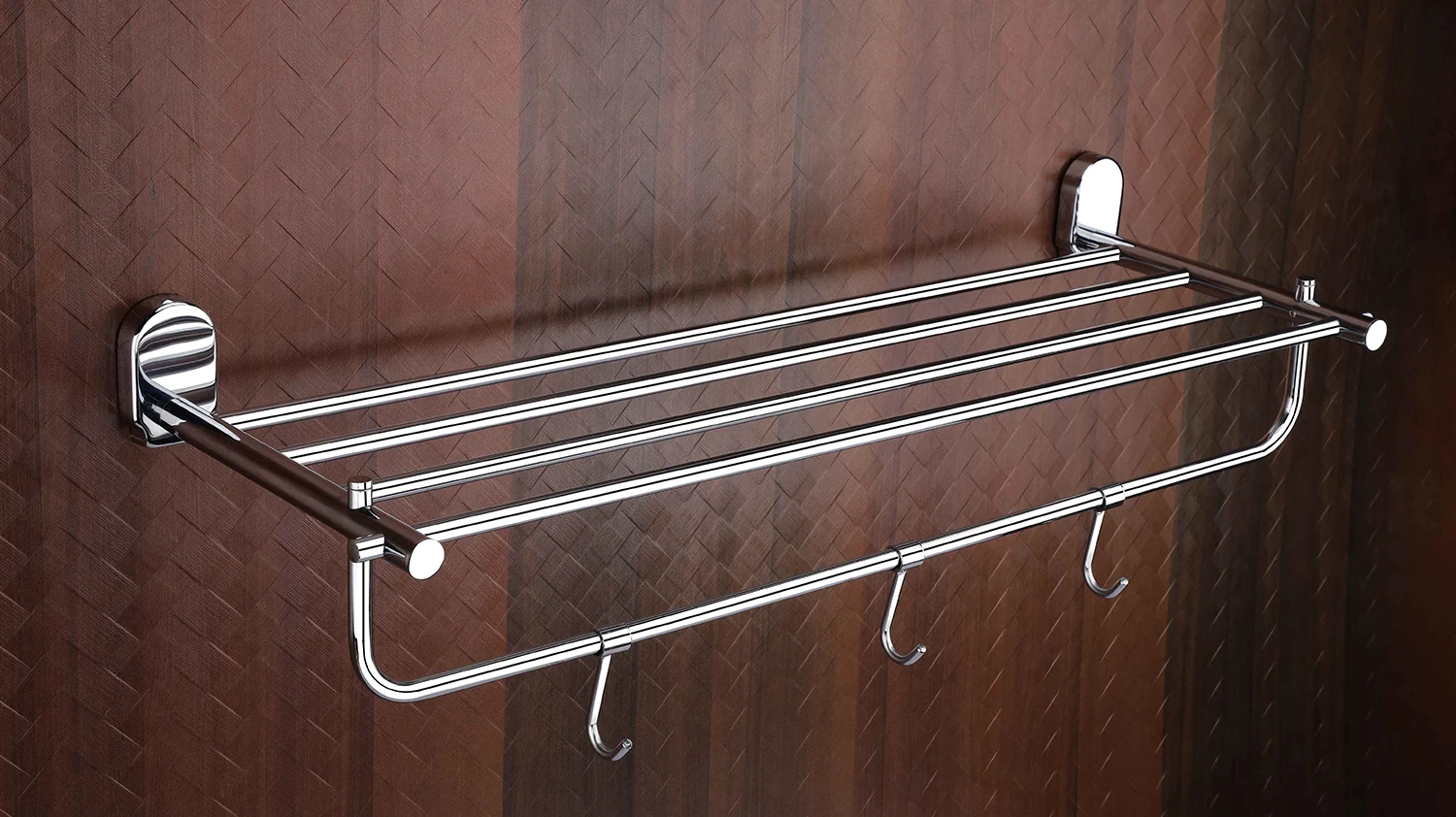 RUSTIC Chrome Towel Rack