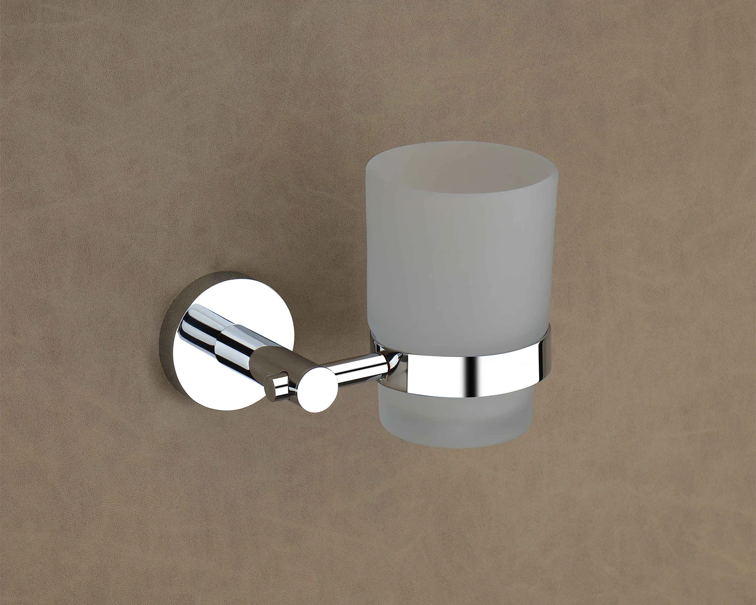 FUSION Chrome Glass Toothbrush Holder