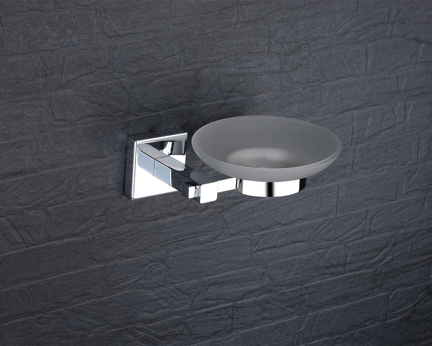 LUIZ Chrome Glass Soap Dish