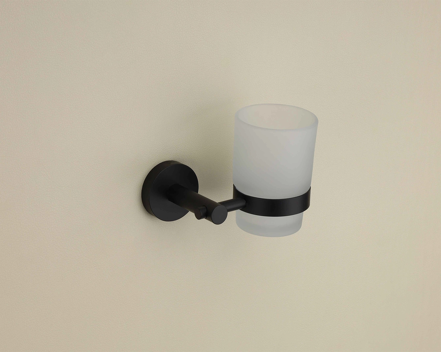 FUSION Black Matt Glass Toothbrush Holder
