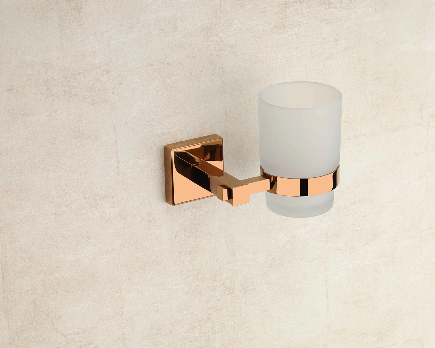 LUIZ ROSEGOLD Glass Toothbrush Holder