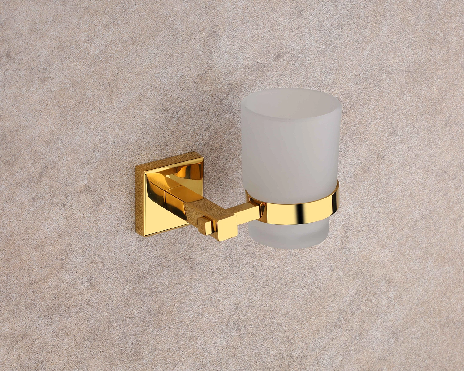 LUIZ Gold Glass Toothbrush Holder
