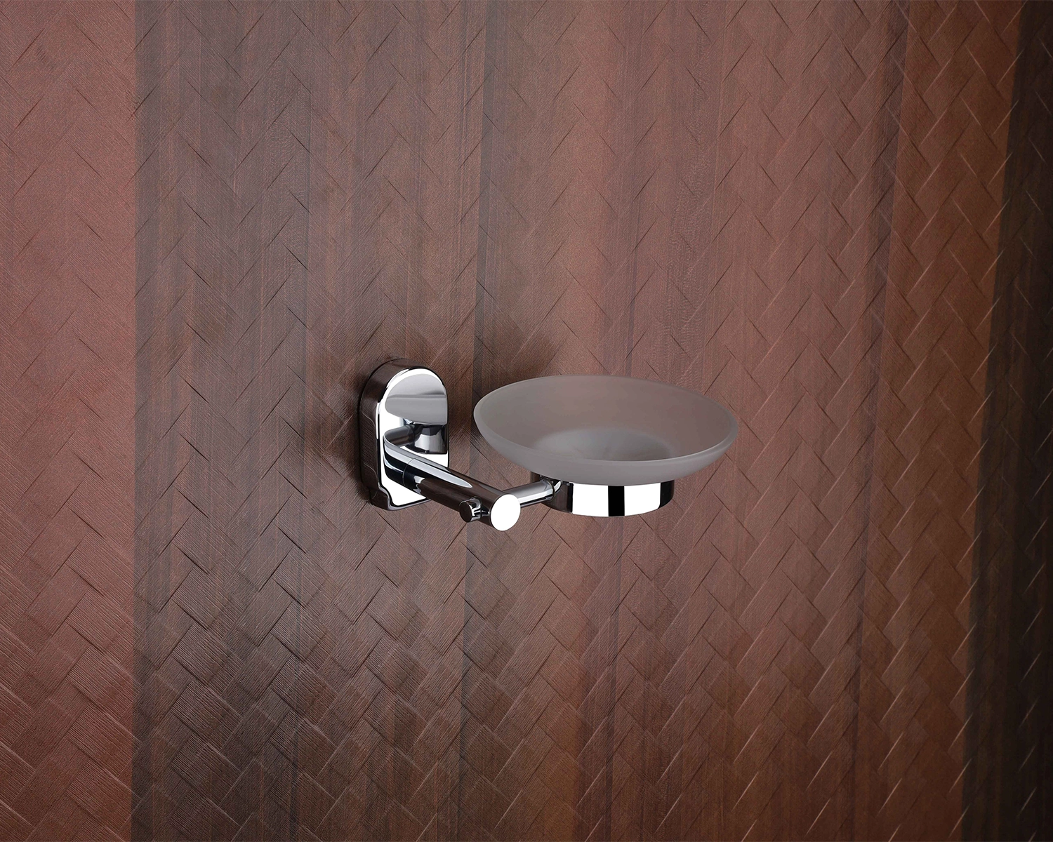 RUSTIC Chrome Glass Soap Dish