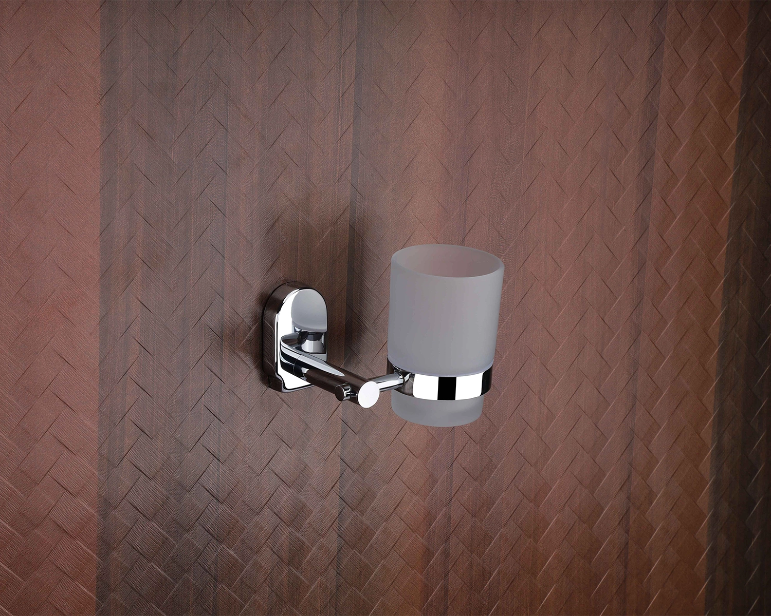 RUSTIC Chrome Glass Toothbrush Holder