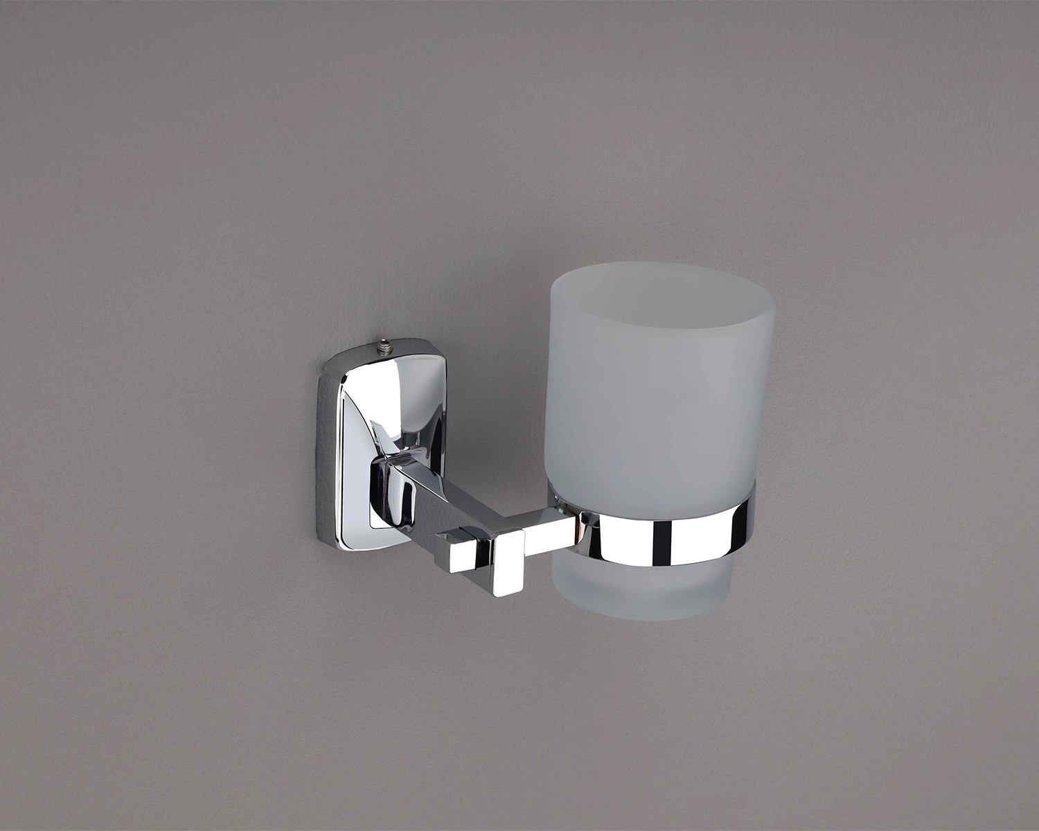 ARIES  Chrome Glass Toothbrush Holder